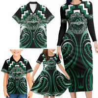 Aotearoa Whakatohea Personalised Family Matching Long Sleeve Bodycon Dress and Hawaiian Shirt Maori Iwi Poutama Puhoro Tattoo LT14 - Polynesian Pride