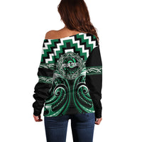 Aotearoa Whakatohea Personalised Off Shoulder Sweater Maori Iwi Poutama Puhoro Tattoo LT14 - Polynesian Pride