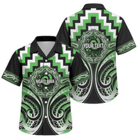 Aotearoa Ngati Awa Personalised Family Matching Off Shoulder Maxi Dress and Hawaiian Shirt Maori Iwi Poutama Puhoro Tattoo LT14 Son's Shirt Green - Polynesian Pride