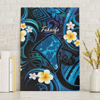 Tokelau Fakaofo Atoll Canvas Wall Art Polynesian Tattoo Plumeria With Map