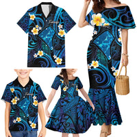 Tokelau Fakaofo Atoll Family Matching Mermaid Dress and Hawaiian Shirt Polynesian Tattoo Plumeria With Map LT14 - Polynesian Pride