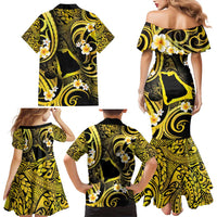 Tokelau Atafu Atoll Family Matching Mermaid Dress and Hawaiian Shirt Polynesian Tattoo Plumeria With Map LT14 - Polynesian Pride