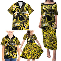 Tokelau Atafu Atoll Family Matching Puletasi and Hawaiian Shirt Polynesian Tattoo Plumeria With Map LT14 - Polynesian Pride