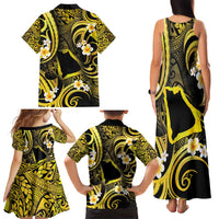 Tokelau Atafu Atoll Family Matching Tank Maxi Dress and Hawaiian Shirt Polynesian Tattoo Plumeria With Map LT14 - Polynesian Pride