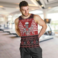 Personalized Hawaii Skull Christmas Men Tank Top Mele Kalikimaka Hawaiian Kakau - Polynesian Pride