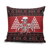 Personalized Hawaii Skull Christmas Pillow Cover Mele Kalikimaka Hawaiian Kakau LT14 Red - Polynesian Pride