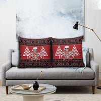 Personalized Hawaii Skull Christmas Pillow Cover Mele Kalikimaka Hawaiian Kakau LT14 - Polynesian Pride