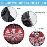 Personalized Hawaii Skull Christmas Spare Tire Cover Mele Kalikimaka Hawaiian Kakau - Polynesian Pride