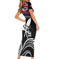 Hawaii Independence Day Family Matching Short Sleeve Bodycon Dress and Hawaiian Shirt La Kuokoa - Happy 28th November LT14 - Polynesian Pride