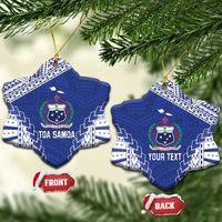 Toa Samoa Rugby Custom Ceramic Ornament Go Champions Pacific Samoan Pattern - Polynesian Pride