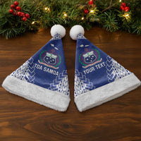 Toa Samoa Rugby Custom Christmas Santa Hat Go Champions Pacific Samoan Pattern - Polynesian Pride