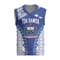 Toa Samoa Rugby Custom Christmas Knitted V-Neck Vest Go Champions Pacific Samoan Pattern - Polynesian Pride
