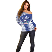 Toa Samoa Rugby Custom Off Shoulder Sweater Go Champions Pacific Samoan Pattern - Polynesian Pride