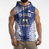Toa Samoa Rugby Custom Sleeveless Zip Hoodie Go Champions Pacific Samoan Pattern - Polynesian Pride