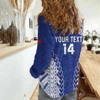 Toa Samoa Rugby Custom Women Casual Shirt Go Champions Pacific Samoan Pattern - Polynesian Pride
