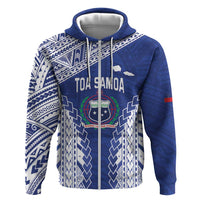 Toa Samoa Rugby Custom Zip Hoodie Go Champions Pacific Samoan Pattern - Polynesian Pride