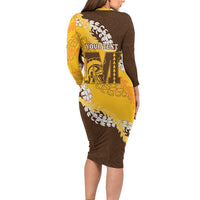Personalized Mililani Hawaii High School Family Matching Long Sleeve Bodycon Dress and Hawaiian Shirt Puakenikeni Lei Hawaiian Pattern LT14 - Polynesian Pride