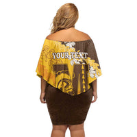 Personalized Mililani Hawaii High School Family Matching Off Shoulder Short Dress and Hawaiian Shirt Puakenikeni Lei Hawaiian Pattern LT14 - Polynesian Pride