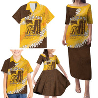 Personalized Mililani Hawaii High School Family Matching Puletasi and Hawaiian Shirt Puakenikeni Lei Hawaiian Pattern - Polynesian Pride