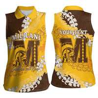 Personalized Mililani Hawaii High School Women Sleeveless Polo Shirt Puakenikeni Lei Hawaiian Pattern LT14 - Polynesian Pride