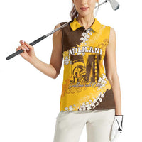 Personalized Mililani Hawaii High School Women Sleeveless Polo Shirt Puakenikeni Lei Hawaiian Pattern LT14 - Polynesian Pride