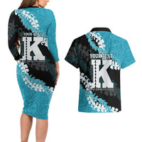 Personalized Kapolei Hawaii High School Couples Matching Long Sleeve Bodycon Dress and Hawaiian Shirt Puakenikeni Lei Hawaiian Pattern - Polynesian Pride