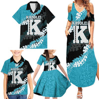Personalized Kapolei Hawaii High School Family Matching Summer Maxi Dress and Hawaiian Shirt Puakenikeni Lei Hawaiian Pattern - Polynesian Pride
