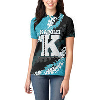 Personalized Kapolei Hawaii High School Women Polo Shirt Puakenikeni Lei Hawaiian Pattern - Polynesian Pride