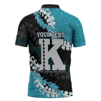 Personalized Kapolei Hawaii High School Zipper Polo Shirt Puakenikeni Lei Hawaiian Pattern - Polynesian Pride