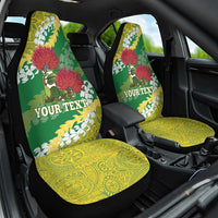 Personalized Leilehua Hawaii High School Car Seat Cover Puakenikeni Lei Hawaiian Pattern LT14 One Size Green - Polynesian Pride