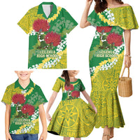 Personalized Leilehua Hawaii High School Family Matching Mermaid Dress and Hawaiian Shirt Puakenikeni Lei Hawaiian Pattern LT14 - Polynesian Pride