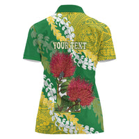 Personalized Leilehua Hawaii High School Women Polo Shirt Puakenikeni Lei Hawaiian Pattern - Polynesian Pride