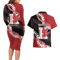Personalized Kalani Hawaii High School Couples Matching Long Sleeve Bodycon Dress and Hawaiian Shirt Puakenikeni Lei Hawaiian Pattern - Polynesian Pride