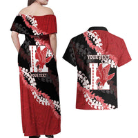 Personalized Kalani Hawaii High School Couples Matching Off Shoulder Maxi Dress and Hawaiian Shirt Puakenikeni Lei Hawaiian Pattern - Polynesian Pride