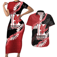 Personalized Kalani Hawaii High School Couples Matching Short Sleeve Bodycon Dress and Hawaiian Shirt Puakenikeni Lei Hawaiian Pattern - Polynesian Pride