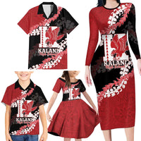 Personalized Kalani Hawaii High School Family Matching Long Sleeve Bodycon Dress and Hawaiian Shirt Puakenikeni Lei Hawaiian Pattern LT14 - Polynesian Pride