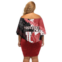 Personalized Kalani Hawaii High School Family Matching Off Shoulder Short Dress and Hawaiian Shirt Puakenikeni Lei Hawaiian Pattern LT14 - Polynesian Pride