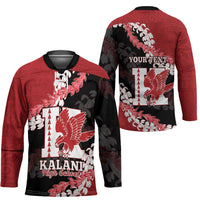 Personalized Kalani Hawaii High School Hockey Jersey Puakenikeni Lei Hawaiian Pattern - Polynesian Pride