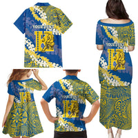 Personalized Kaiser Hawaii High School Family Matching Puletasi and Hawaiian Shirt Puakenikeni Lei Hawaiian Pattern - Polynesian Pride