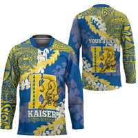 Personalized Kaiser Hawaii High School Hockey Jersey Puakenikeni Lei Hawaiian Pattern - Polynesian Pride