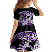 Purple Polynesian Family Matching Off Shoulder Long Sleeve Dress and Hawaiian Shirt Hammerhead Shark Tattoo Royal Plumeria Gradient Vibes LT14 - Polynesian Pride