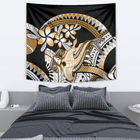 Gold Polynesian Hammerhead Shark Tattoo Tapestry Royal Plumeria Gradient Vibes LT14 - Polynesian Pride