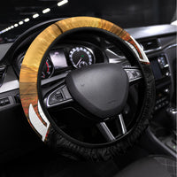 New Zealand Silver Fern Rugby ANZAC Day Steering Wheel Cover 2024 All Black Tiki Mascot LT14 Universal Fit Black - Polynesian Pride