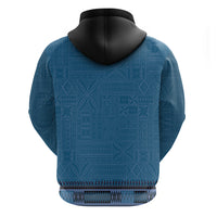 Blue African Dashiki With Fijian Tapa Pattern Hoodie