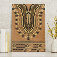 Brown African Dashiki With Fijian Tapa Pattern Canvas Wall Art