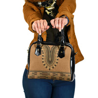Brown African Dashiki With Fijian Tapa Pattern Shoulder Handbag