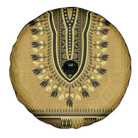 Gold African Dashiki With Fijian Tapa Pattern Spare Tire Cover