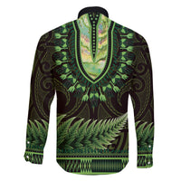 Lime Green African Dashiki With Aotearoa Maori Family Matching Mermaid Dress and Hawaiian Shirt Paua Shell Mix Silver Fern LT14 - Polynesian Pride