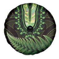 Lime Green African Dashiki With Aotearoa Maori Spare Tire Cover Paua Shell Mix Silver Fern