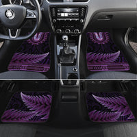 Purple African Dashiki With Aotearoa Maori Car Mats Paua Shell Mix Silver Fern
